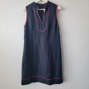 Eliza J Womens Linen Blend Sheath Day Dress sz 8 Notch Neck Sleeveless